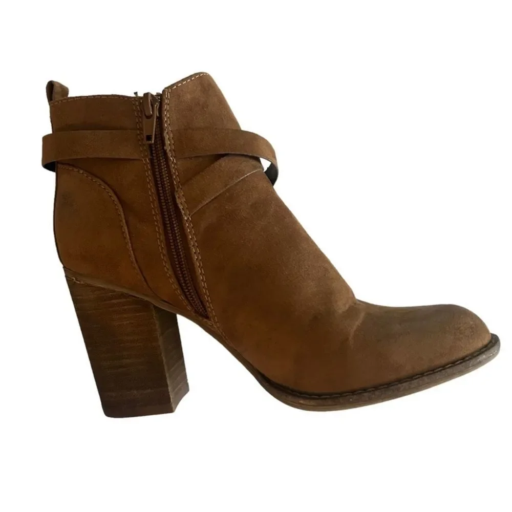 ALDO Suede Leather Buckle Ankle Booties 8 - Picture 6 of 15